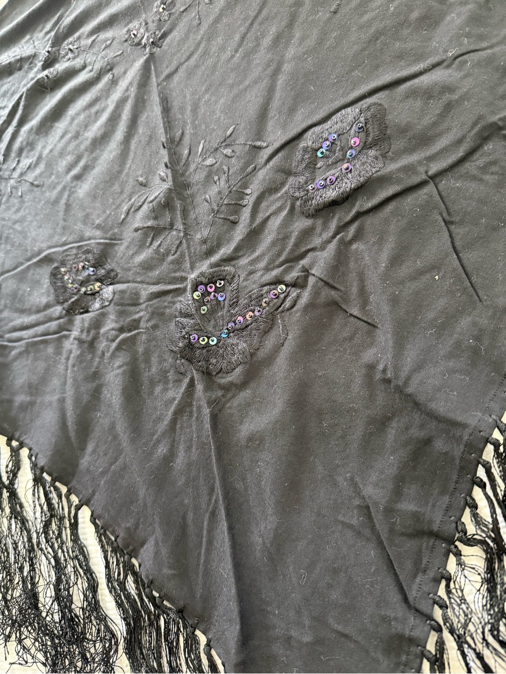 Melissa Odabash Black, Triangle, Sequin Pareo